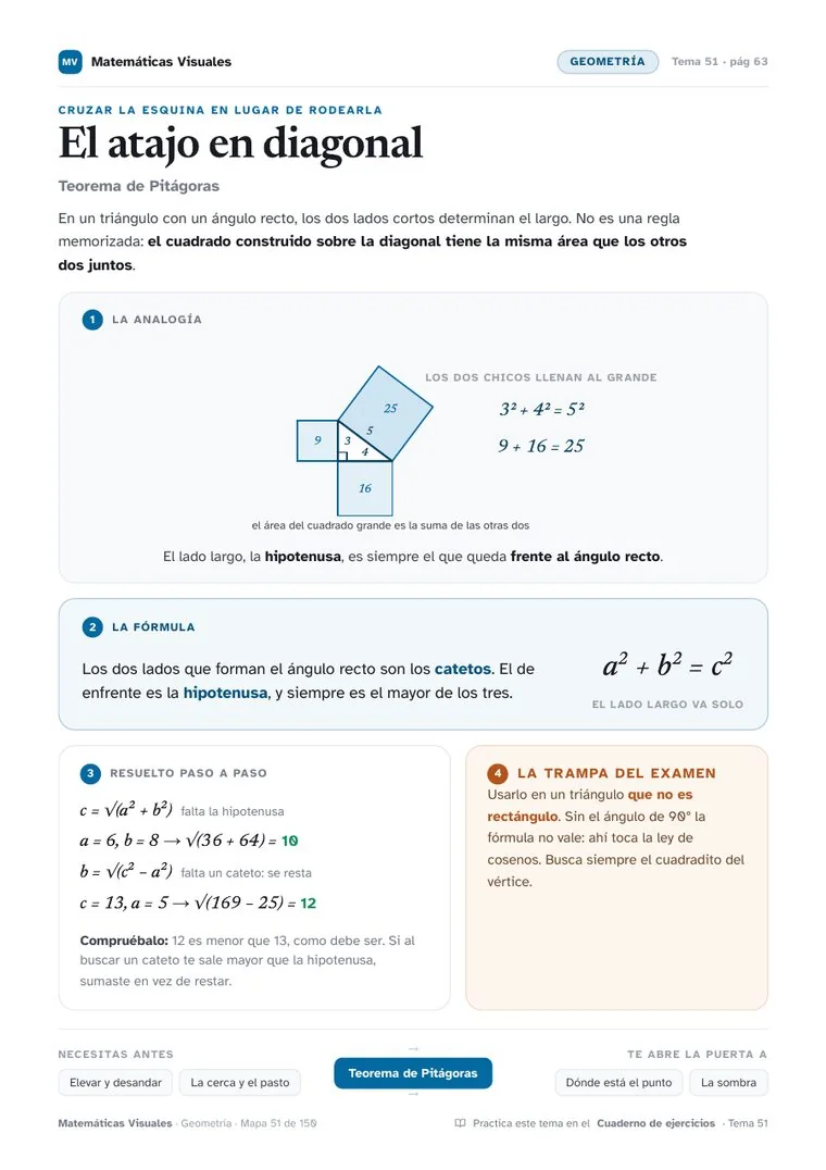 Lámina: El atajo en diagonal, de Geometría